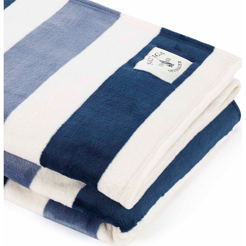 Jeté en peluche ultra doux Nautica, Marine