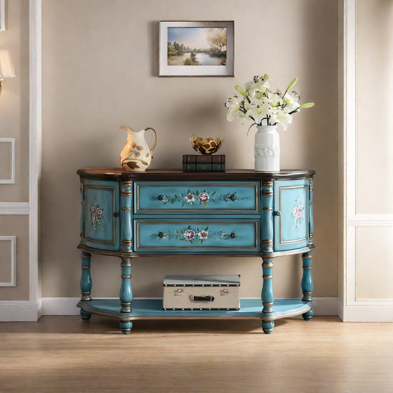 American Retro Multifunctional Console Table, 34.25" H x 55.12" W x 15.75" D