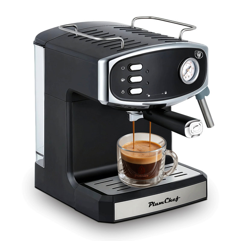 20 Bar Espresso Machine For Home- Professional Compact Espresso Maker With Milk Frother Steam Wand, Pressure Gauge & 54Oz Large Water Tank, Low Noise Fast Brewing For Cappuccino, Latte,Black
