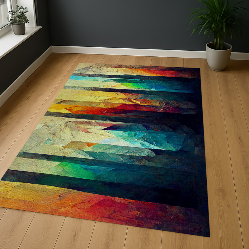 Abstract Area Rug, Rectangle 155 x 230 cm
