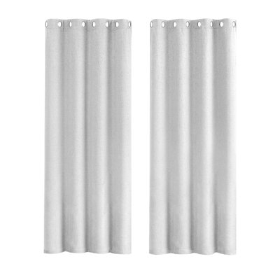 Linen Blend Blackout Curtain Panel Pair