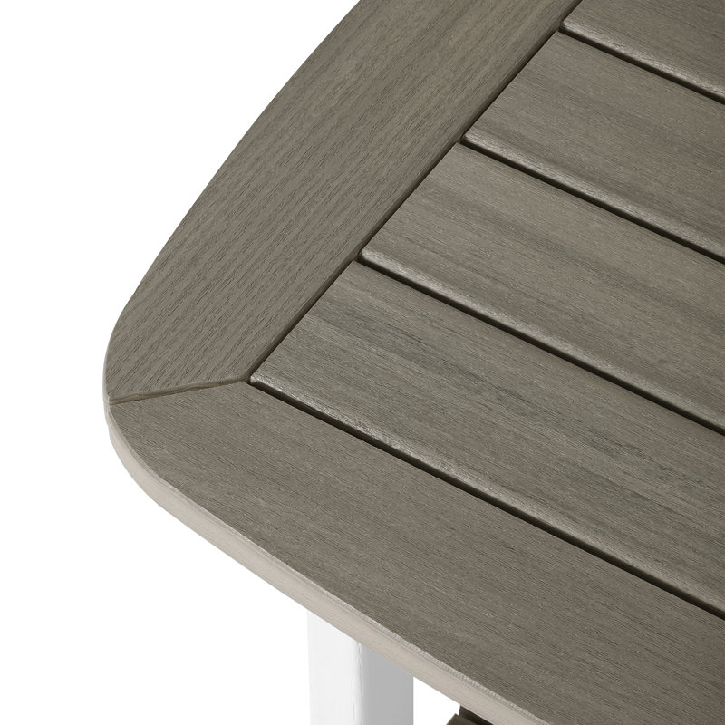 Table d'appoint carrée 21 po, blanc, Grey Top/White Base