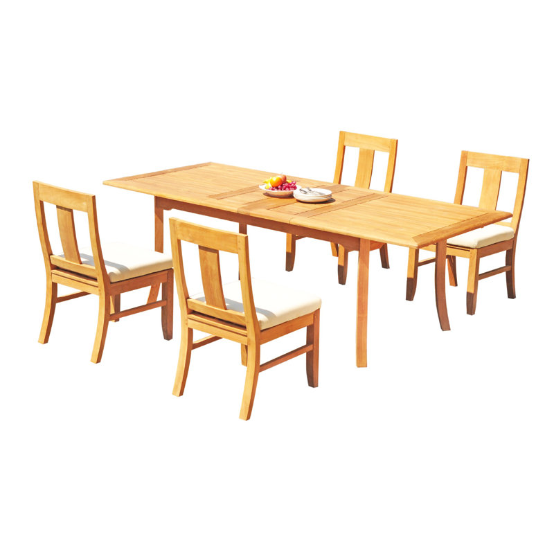 Osborne Outdoor 13 - Piece Teak Dining Set, 30.5" H x 71" L x 40" W, 4