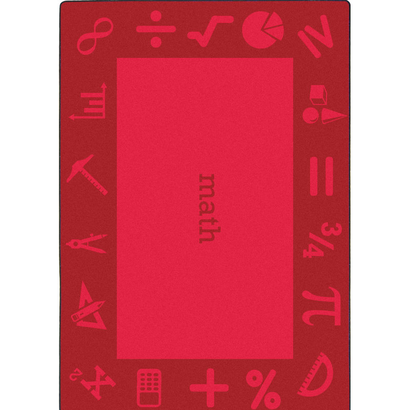 Steam Math Red by Joy Carpets Area Rug, Rectangle 5'4" x 7'8"