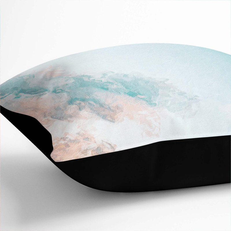 Peach Kissed Clouds Cushion with Filling, 55cm H x 55cm W x 20cm D, Black
