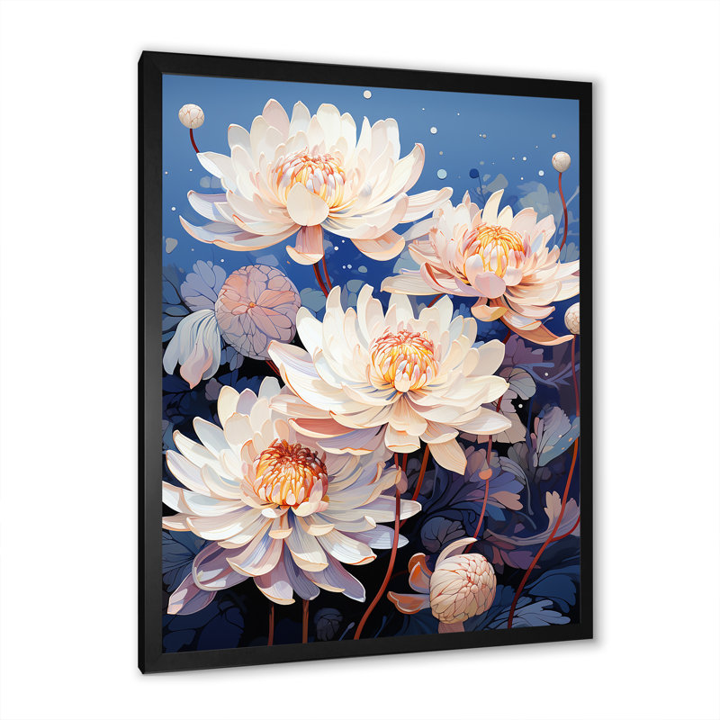 Lotus Bliss Unveilé II sur toile, Cadre photo noir simple, H 32 po x l 16 po x P 1 po