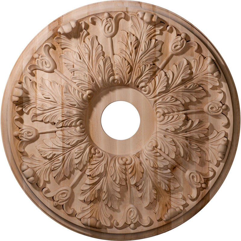 24"OD x 3 7/8"ID x 2 1/4"P Carved Florentine Ceiling Medallion, Cherry (Fits Canopies up to 7"), 20" H x 20" W x 2.25" D