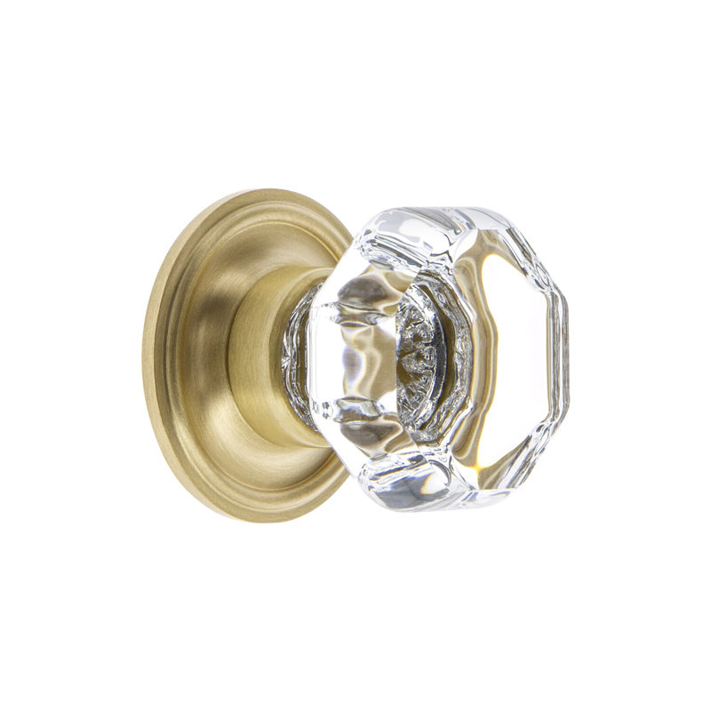 Chambord Geometric Knob, Satin Brass