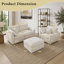 Ensemble de canapé modulaire 3 pièces, 2 places + 1 place + repose-pieds mobile, canapé en chenille avec structure en bois massif, comprend 2 coussins décoratifs, ensemble de salon moderne à assise profonde-959661932