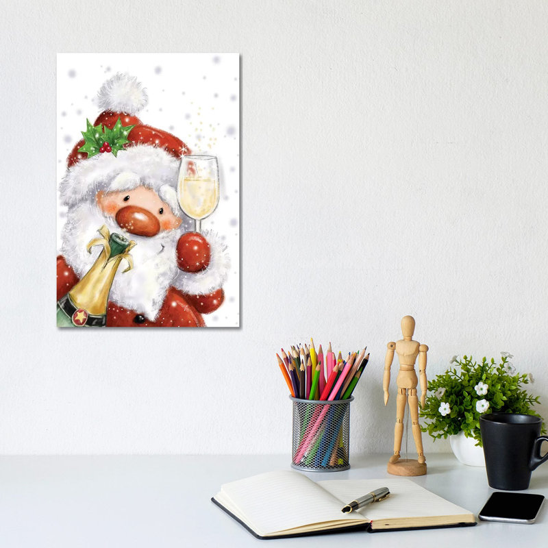 Santa VI by MAKIKO - Wrapped Canvas Print, 20.32 cm H x 30.48 cm W
