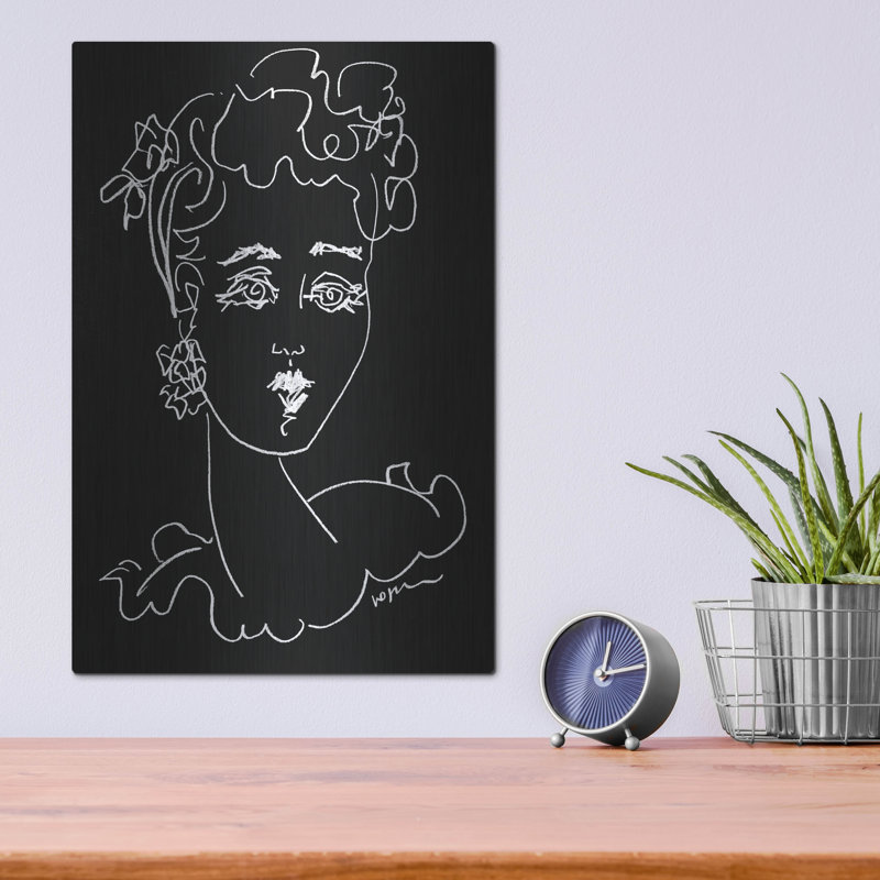 «Ivy Bronx» «Face Noir» par Holly Wojhan, art mural en métal, H 16 po x l 12 po