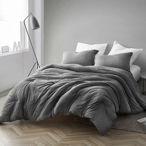 Wrought Studio Mel Grey Depths 100% Cotton Textured Oversized Comforter ...