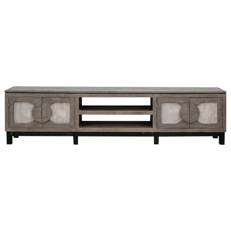 Meuble télé 93 po Cosalá, 4 portes et tablettes, Gris