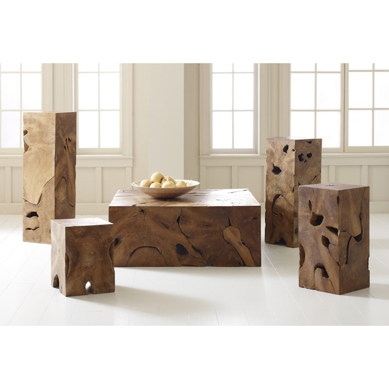 Natural Teak Rectangular Wood Coffee Table