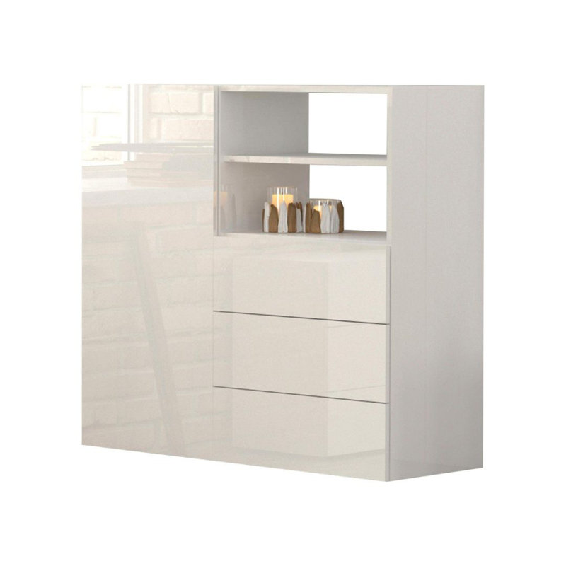 Cadiz 110cm Sideboard, Glossy White