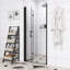 Porte de douche pliante en aluminium noir mat 34 po