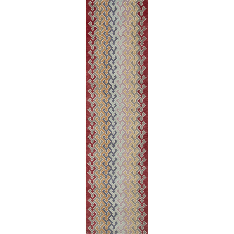 Khartoum Hand Knotted Wool Geometric Area Rug, Rectangle 12' x 16'