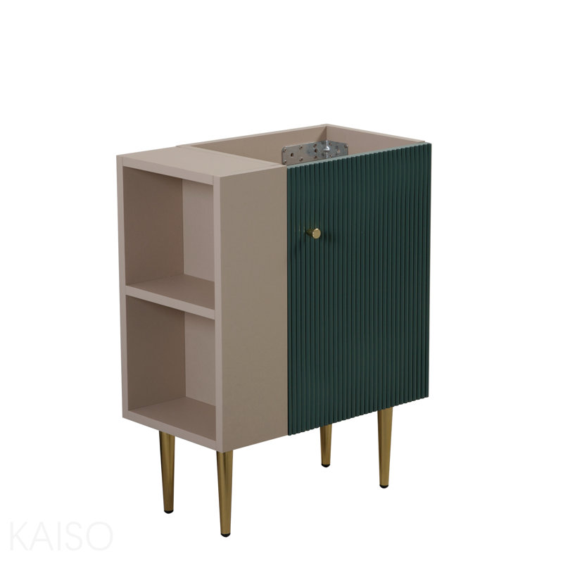 21.6" Vanity Base Only, Open Shelf On The Left, Green, Green
