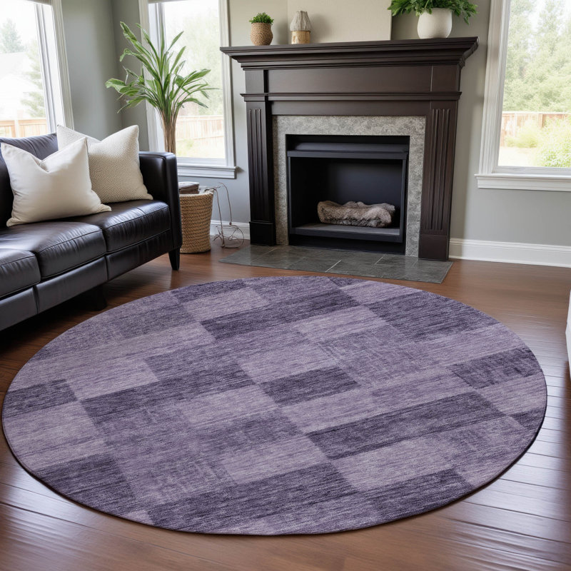 Premium Machine Washable Alves AMF1139 Geometric Rug, Round 8'