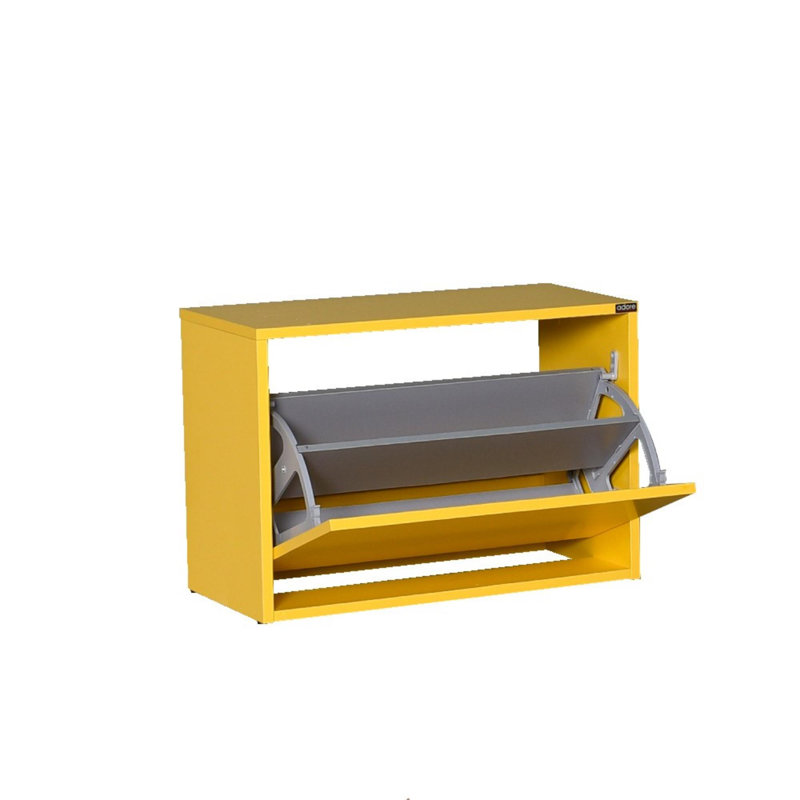 Baneen 8 Pair Shoe Storage Cabinet, Yellow
