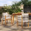 Ensemble de chaises de salle à manger rustiques en bois d'acacia, finition teck moderne, ensemble de cuisine d'extérieur