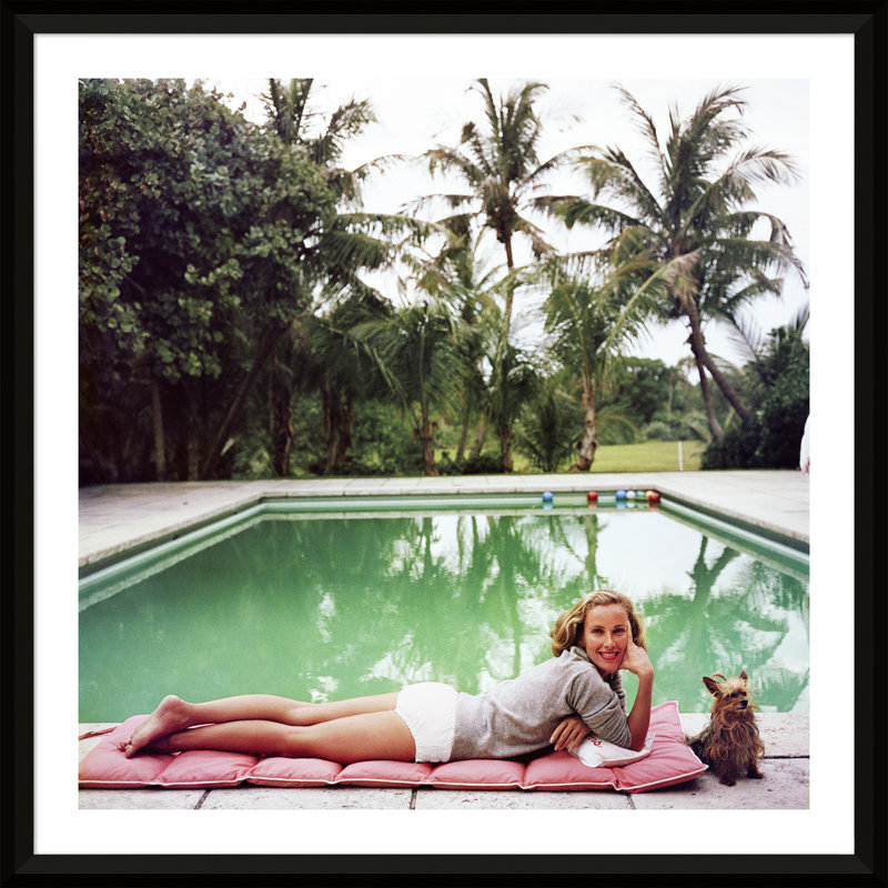Having A Topping Time Print by Slim Aarons, Black, 43"H x 43"Wx1.5"D