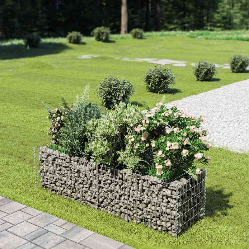Jardinière surélevée Gabion, H 19,7 po x l 70,9 po x P 19,7 po