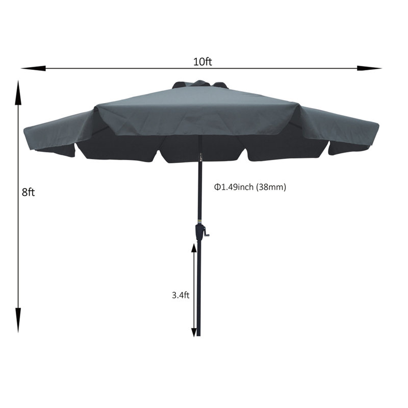 Parasol de marché 10 pi Ibanez, Gris foncé