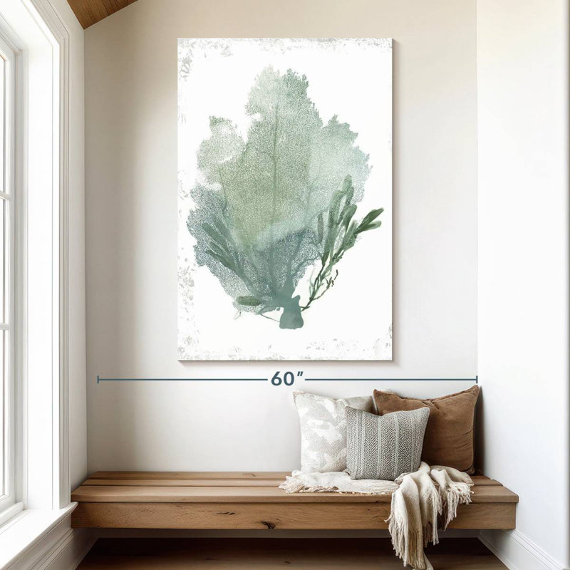 Teal Delicate Coral, 51" H x 34" W