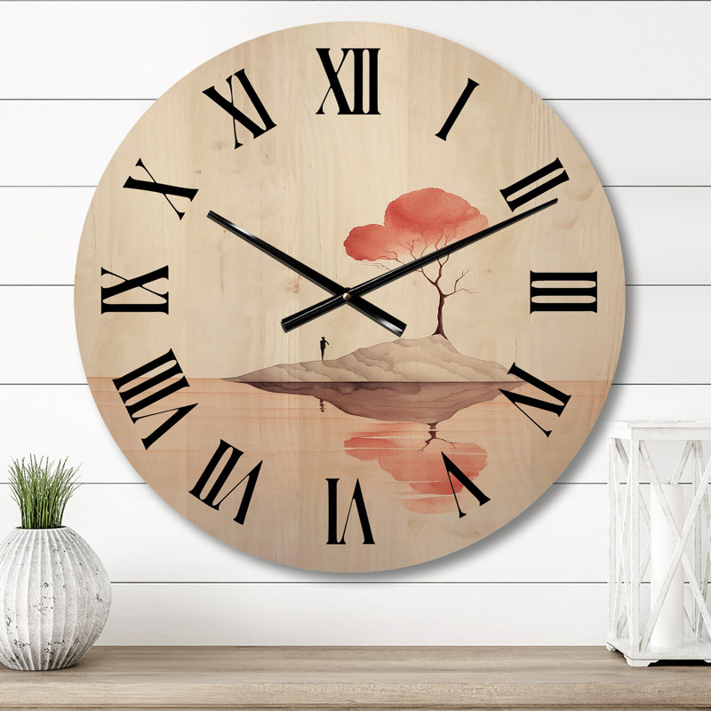 Horloge murale en bois massif Perth, Moyenne