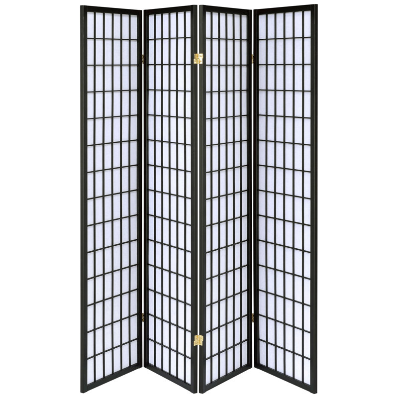 Paravent pliable 4 panneaux Sartre, Noir