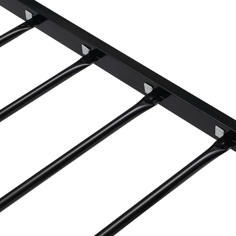 Lit simple en métal noir - stable, chambre silencieuse essentielle, caractéristique de confort,