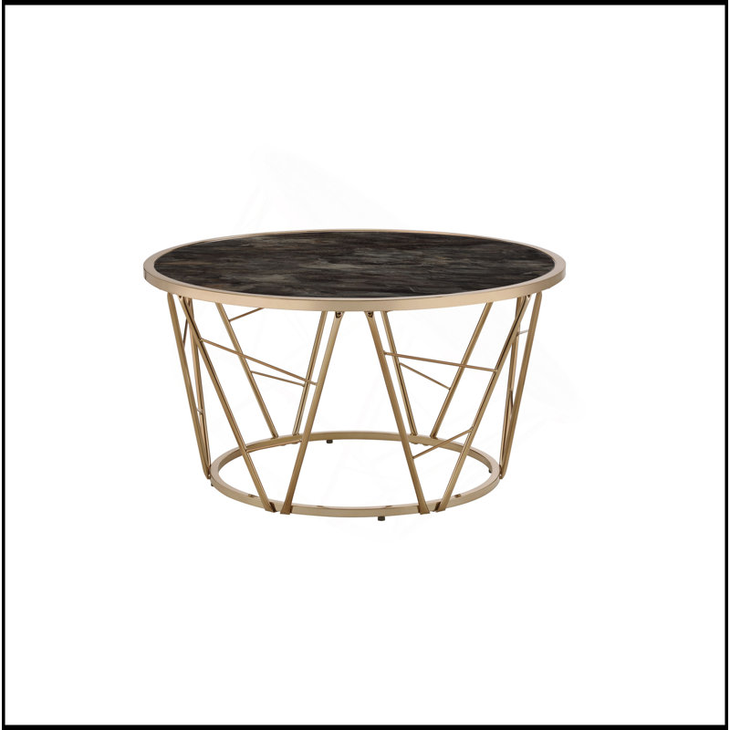 Table basse à plateau en verre d'ingénierie