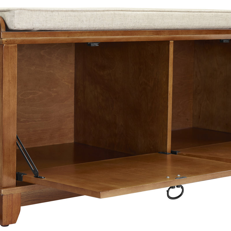 Banc de rangement Alanis, Chêne chaud