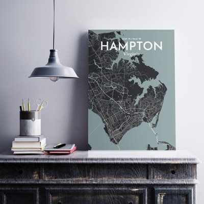 Hampton, carte de la ville, impression