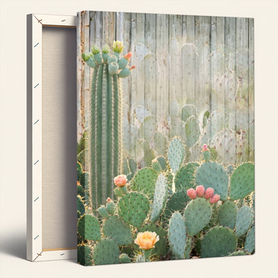Art mural sur toile Gallery Wrap pour le salon, la chambre à coucher, le bureau ou le vestibule - Décoration murale décorative avec jardin de cactus