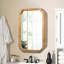 Miroir de salle de bain mural avec armoire de rangement de 29,62 po de hauteur, 19,42 po de profondeur, en métal et en bois synthétique, conception moderne et élégante à illusion flottante, tablettes réglables pour organiser le maquillage
