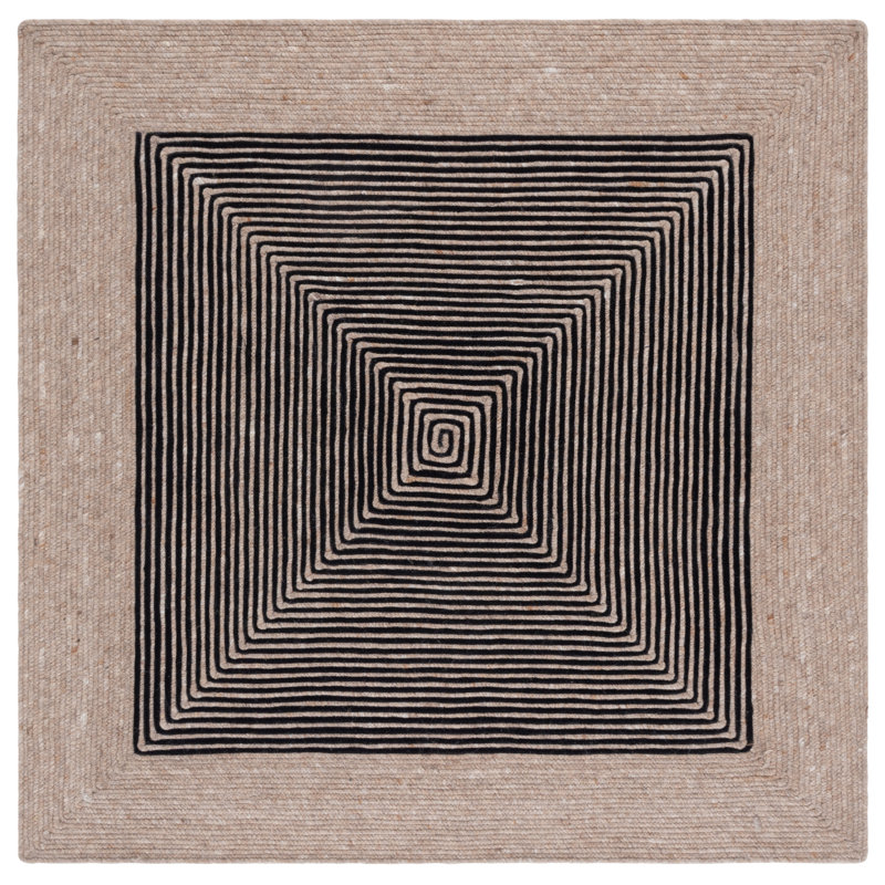 Copeland Hand Woven 0.6 Wool, 0.4 Cotton Geometric Rug, Square 4'