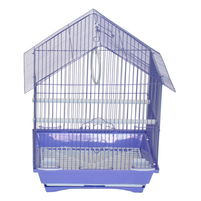 Jepsen 16 in. Steel Pointed Top Travel Bird Cage with Wheels with Stand with Perch with Tray