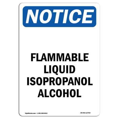 Flammable Liquid Isopropanol Alcohol Sign