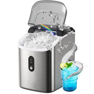 Nugget Ice Maker, 37Lbs In 24 Hrs, Manual Auto Refill Self Cleaning  Countertop Ice Maker Portable Nugget Ice Maker With Scoop And Basket