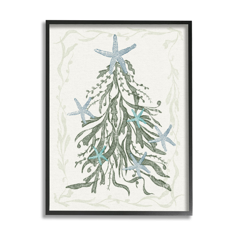 Arbre de Noël nautique Sea at-290, Giclée encadrée noir minuit, H 14 po x l 11 po x P 1,5 po