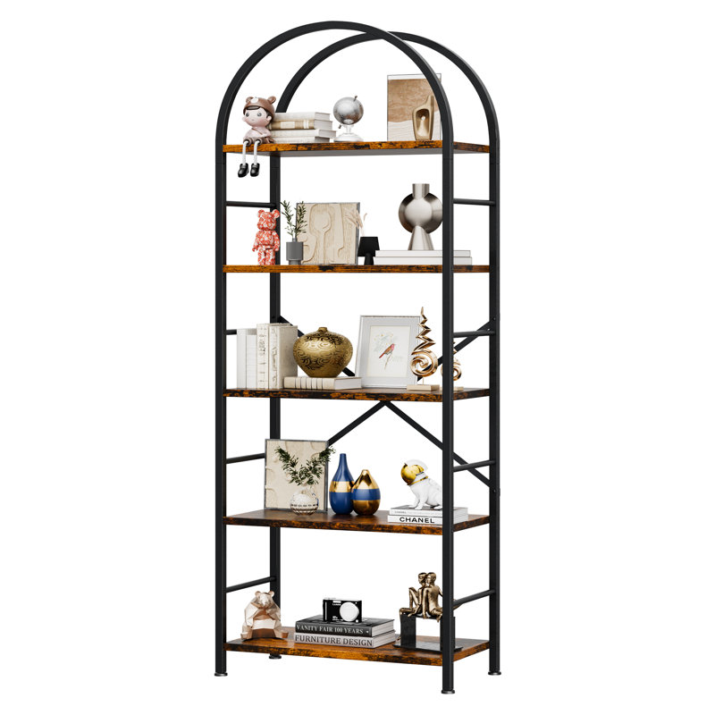 Sigourney 67'' H x 23.6'' W Etagere Bookcase, Brown