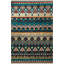 Tapis décoratif multicolore à rayures bleues-1179667496