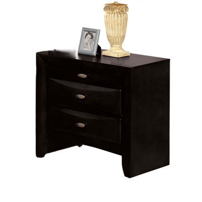 Simple Contemporary Solid Wood 2-Drawer Nightstand with Felt-Lined Top and Pull-Out Tray for Elegant Storage