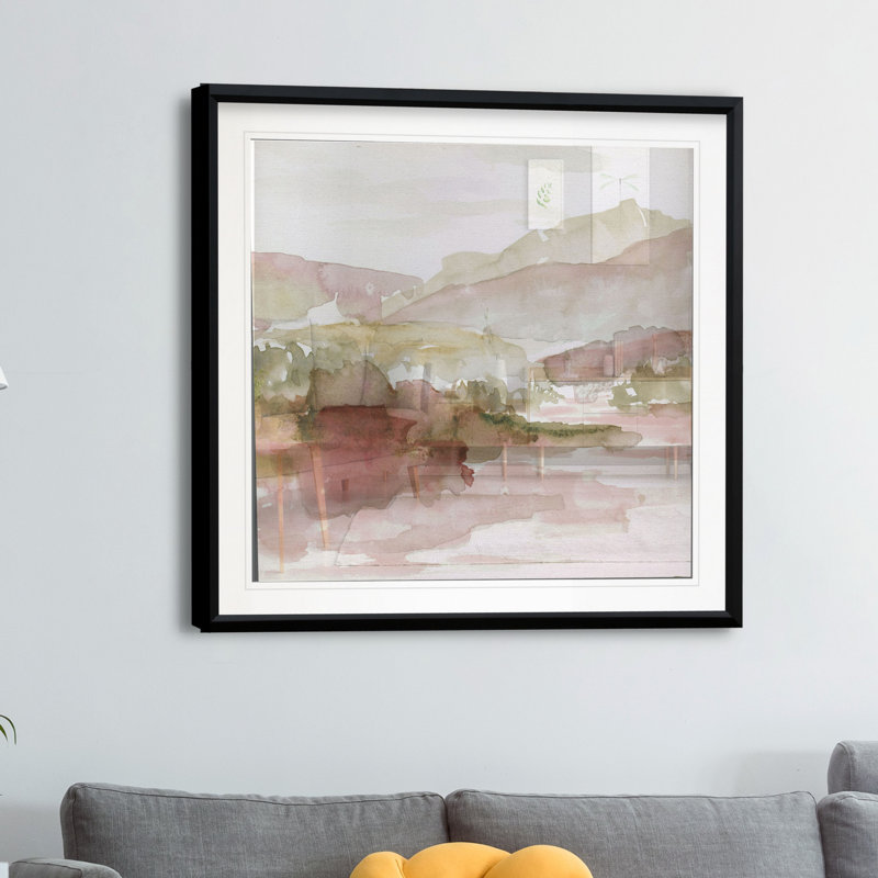 " Windscape ", 17.5" H x 17.5" W x 1.5" D, Black Plastic Framed
