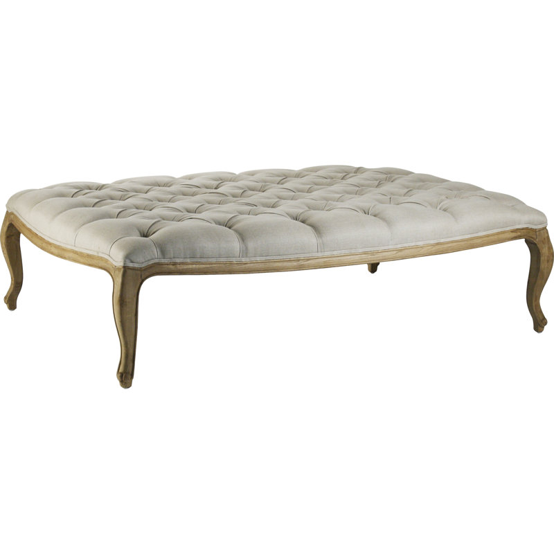 Lambersart Upholstered Ottoman, Natural