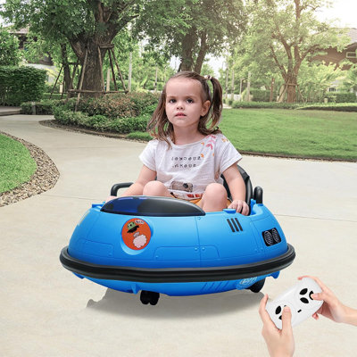 12V Kids Ride On Bumper Car, Electric Toddler Bumper Car with Remote Control, 360° Spin, LED Lights, Music & Safety Belt for Ages 18 Months+