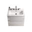 Meuble-lavabo moderne de 61 cm (24 po) blanc brillant - Lavabo en céramique, 3 trous pour robinet, espace de rangement suffisant, armoire murale à tiroirs silencieux, rangement abondant.
