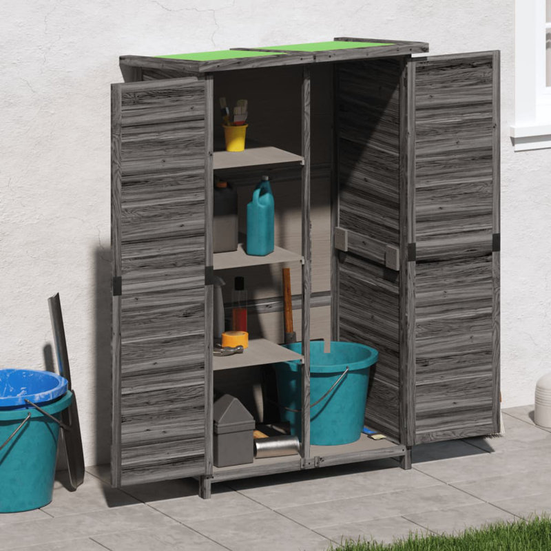 Lansdown 3 ft. W x 2 ft. D Solid Wood Tongue & Groove Flat Tool Shed, Grey
